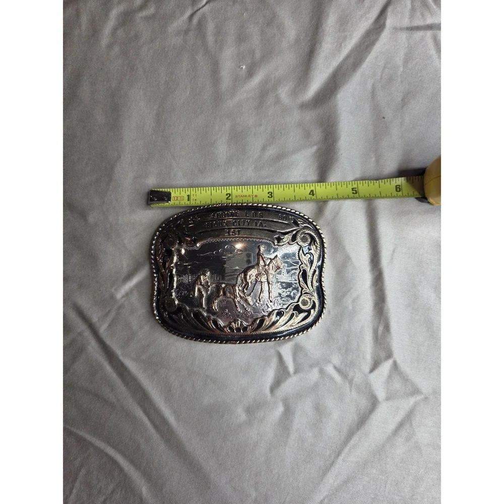Comstock Silversmiths 1980 Shrine Rodeo Trophy Buckle - 1st Place